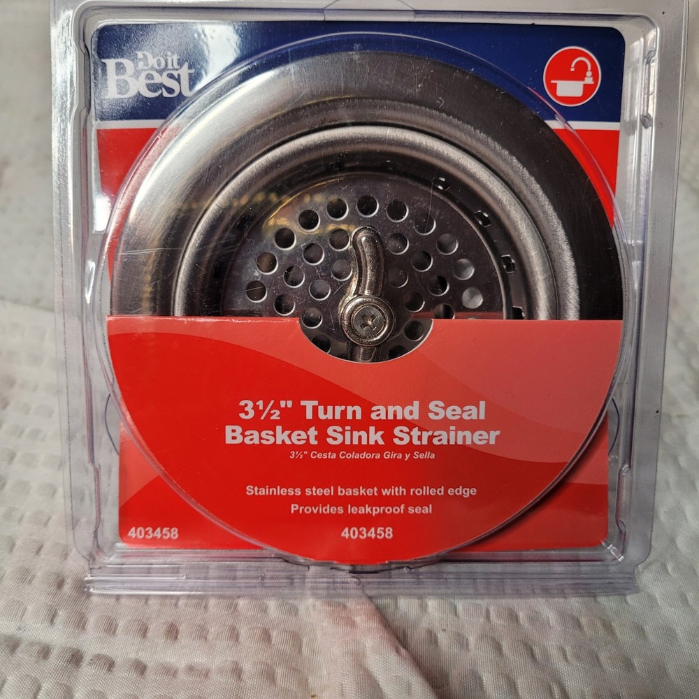 Do it Best 3.5 Inch Turn‎ and Seal Basket Sink Strainer Stainless Steel 403458